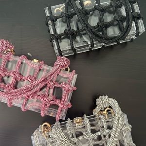 Transparent Rhinestone bag clutch